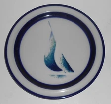 Noritake Porcelain China Cobalt Running Free Sailboat Salad Plate