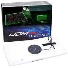 JDM Style Green LED Illuminated Background Light Frame Kit For US  License Plate