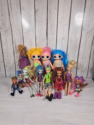 Lot (12) Random Dolls, Monster High LOL Enchantamals Barbie