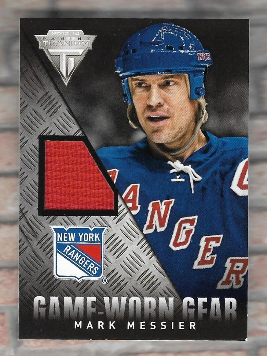 MARK MESSIER 2013-14 PANINI TITANIUM GAME USED JERSEY RELIC INSERT #GG-MM NHL