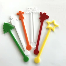 Festive or Summer Cocktail Drink Stirrers. Set of 6
