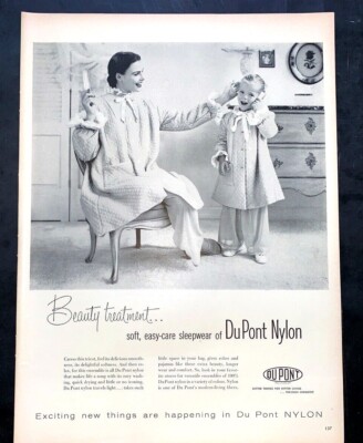 Life Magazine Ad DU PONT NYLON Sleepwear 1954 Ad A2