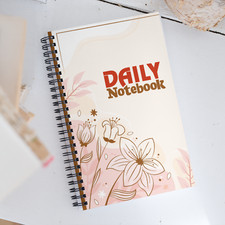 Floral Daily Spiral Notebook Journal Lined Ruled Hardcover Diary for Women