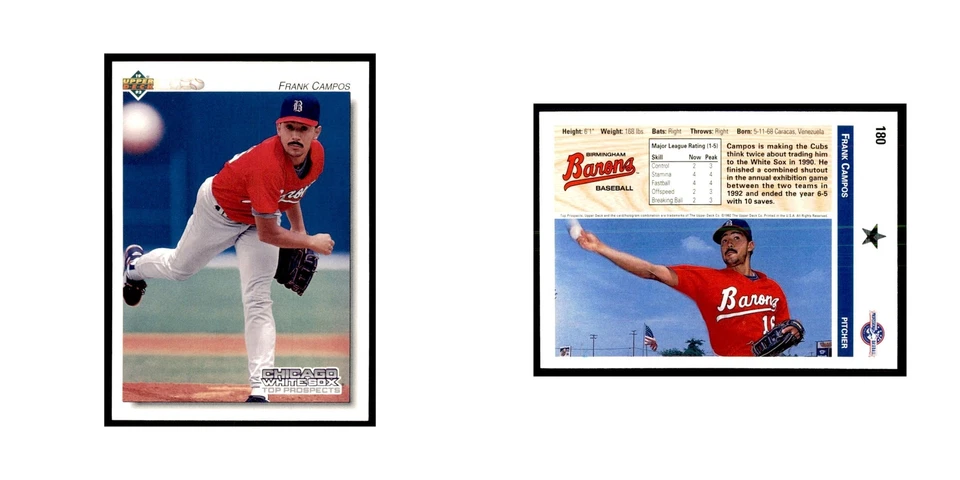 Frank Campos 1992 Upper Deck Minor League #180 Baseball Cards Baseball Card NM - Image 3 of 3