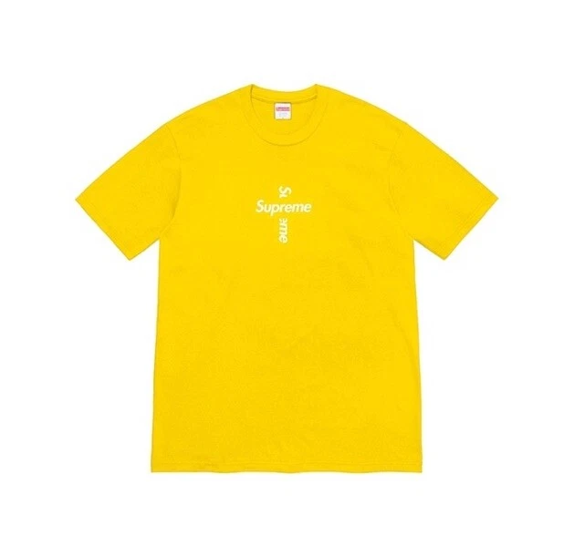 Supreme Tee « Cross Box Logo » Jaune (FW20) T Shirt Haut Homme Unisexe Taille M