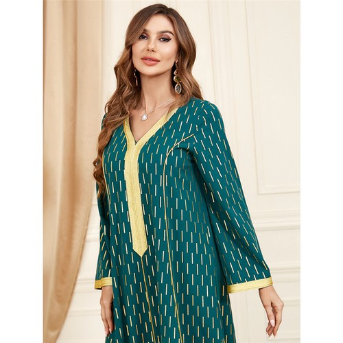 Muslim Floral Kaftan Islamic Women Maxi Dress Ramadan Dubai Caftan Moroccan Gown - Picture 177 of 216