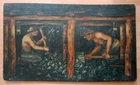 Painting, oil on wood minework (30s) - fortunate STONY -