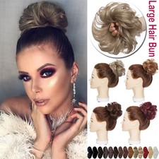 REAL THICK Scrunchie MESSY Bun Wrap As Human Hair Extensions Natural Curly Updo