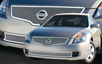 E&G Classics Fits 2007-2009 Nissan Altima Sedan Upper Fine Mesh Chrome Grille