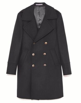 ZARA MEN AW17 Black Military Style Coat With Gold Buttons ZARA MEN AW17 Black Military Style Coat With Gold Buttons