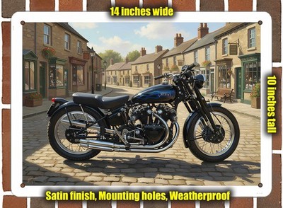 Metal Sign - 1949 Vincent Rapide Motorcycle 1 Oil Painting - 14x10