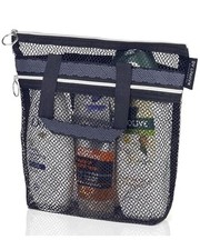 Mesh Shower Bag 10.2x9.9'' Quick-Dry Caddy with Zipper  2 Pockets. Small Black