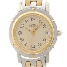 Hermes Clipper Combo CL4.220 Gold Plated / Stainless Steel 24mm Quartz #DW4357
