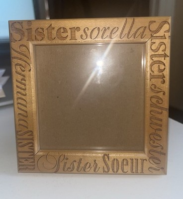 Wooden Photo Frame 3.5 x 3.5 Inch Sister Different Languages Theme