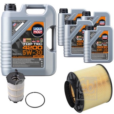 FEBI BILSTEIN Inspektionspaket 9L Liqui Moly Top Tec 4200 5W-30 für Audi A5 8T3