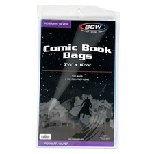 1000 Ct. Silver Comic Book Poly Bags 7 1/8 X 10 1/2 1 1/2 Inch Flap