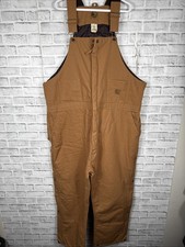 Berne Overall Mens 3XL Khaki Bib Heritage Deluxe Insulated Duck Double Knee