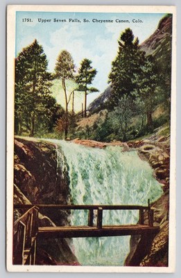 Upper Seven Falls, South Cheyenne Canon, Colorado Vintage Postcard