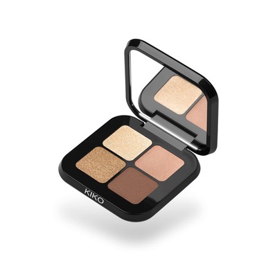 Kiko Milano Bright Quartet Eyeshadow Palette | 4 Baked 01 Warm Neutral Tones 