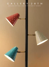 WOW! VTG STARLITE TRI-COLOR MID CENTURY MODERN TENSION POLE LAMP ATOMIC THURSTON