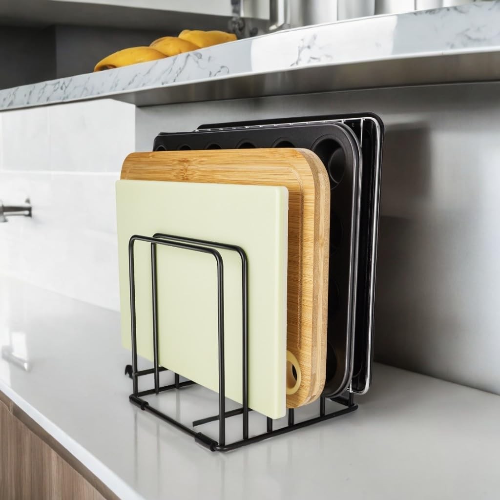 Kitchen Cabinet Cutting Board Organizer Cookie Sheet Storage RackCabinet Divi...