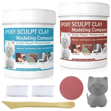 Gray Epoxy Putty Sculpt Clay - 2 Part a & B Filler Compound for Sculpting, Model