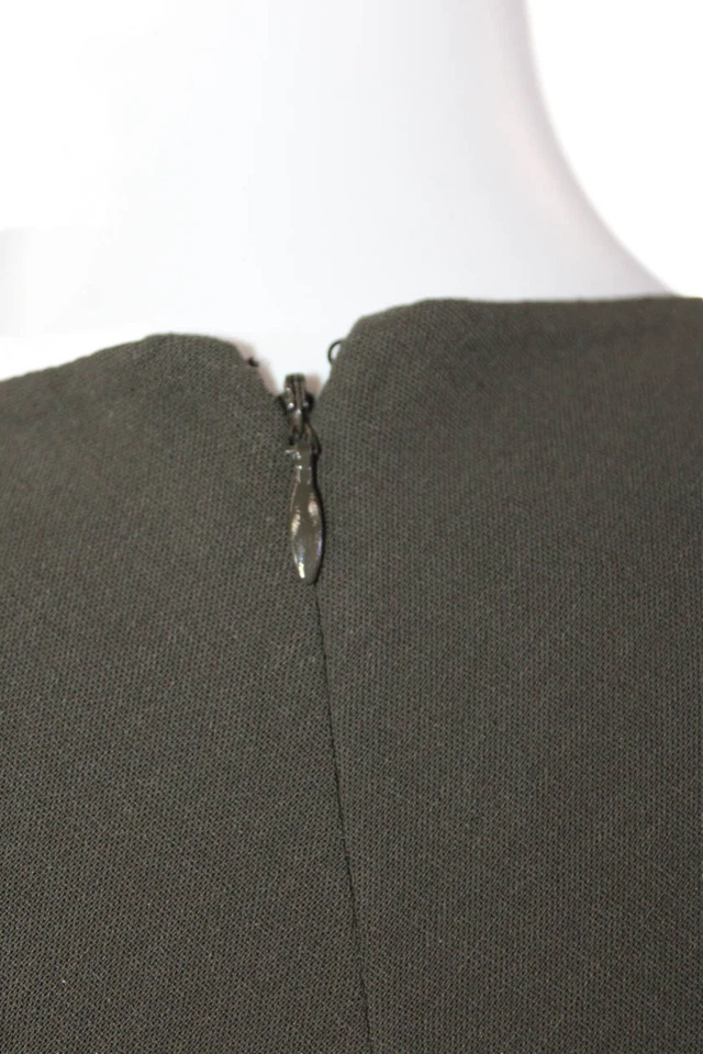 Michael Kors Womens Wool Zippered Sleeveless Pencil Dress Solid Gray Size 6 - Image 4 of 4