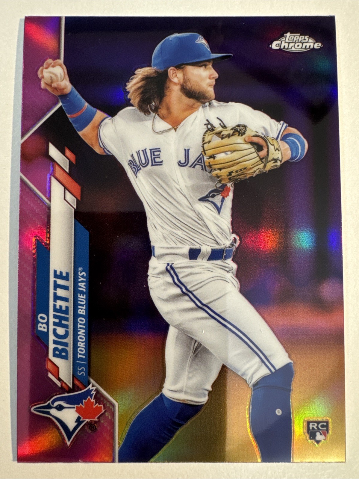 2020 Topps Chrome Bo Bichette Pink Refractor Rookie RC #150