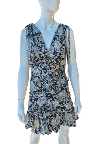 Veronica Beard Jackson Blumendruck Kleid In Schwarz Multi Größe 4 Neu mit Etikett - Bild 2 von 12
