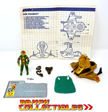 Nice CAPE  COMPLETE 1986 GI Joe ARAH Cobra AIR CHARIOT w SERPENTOR   BLUEPRINTS
