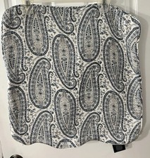 Lauren Ralph Lauren Blue Paisley Crinkle Cotton Throw Pillow Cover 20  x 20  