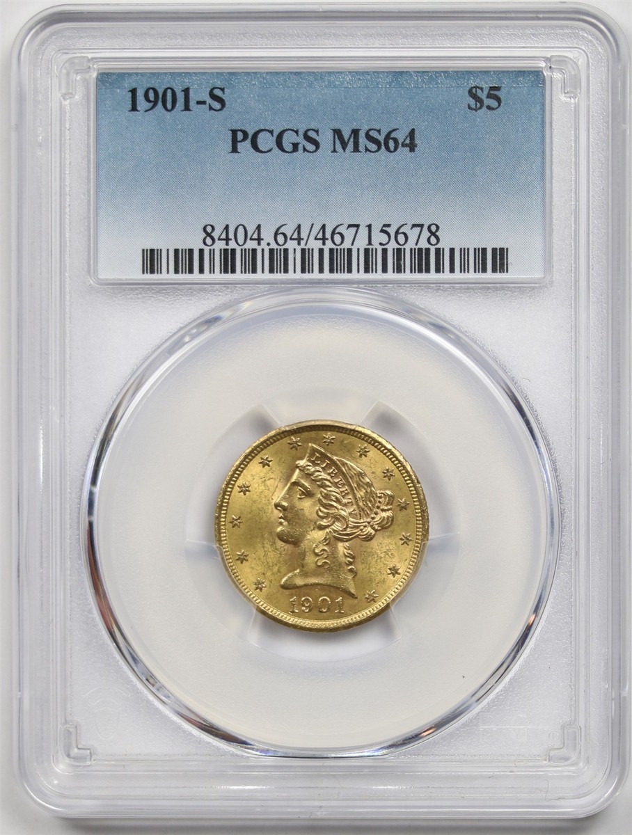 1901-S $5 PCGS MS 64 Liberty Head Gold Half Eagle | eBay