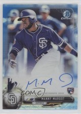 2017 Bowman Chrome Rookie Blue Refractor 143/150 Manny Margot #BCAR-MM Auto 0b3