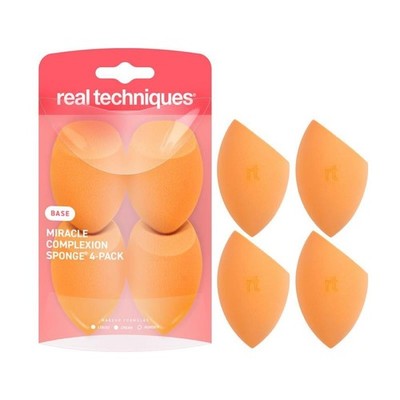 Real Techniques Miracle Complexion Sponge 4 Pack, 4 Count (Pack of 1), Orange