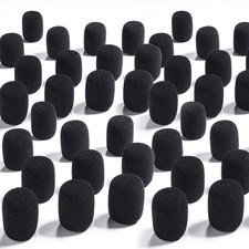 Weewooday 50 Pieces Mini Foam Microphone Windscreen 30 x 22 x 8 mm, Black