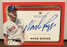 2023 Topps Definitive WADE BOGGS 1/1 Auto Autograph ON CARD RED SOX ONE OF ONE