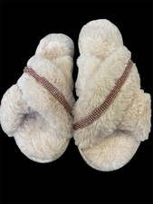 WOMANS ZIZOR SLIPPERS FLEECE LINED SIZE 8-9 Rose Gold Rhinestones NWOTs