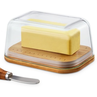 Butter Dish With Glass Lid Airtight Seal for Freshness, Large Dish Storage