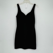 Express Women's Black V-Neck Sleeveless Stretch Cocktail Party Mini Dress Size M