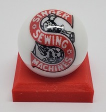 Singer Sewing Glass 1" Logo Marble w/ Colored Stand