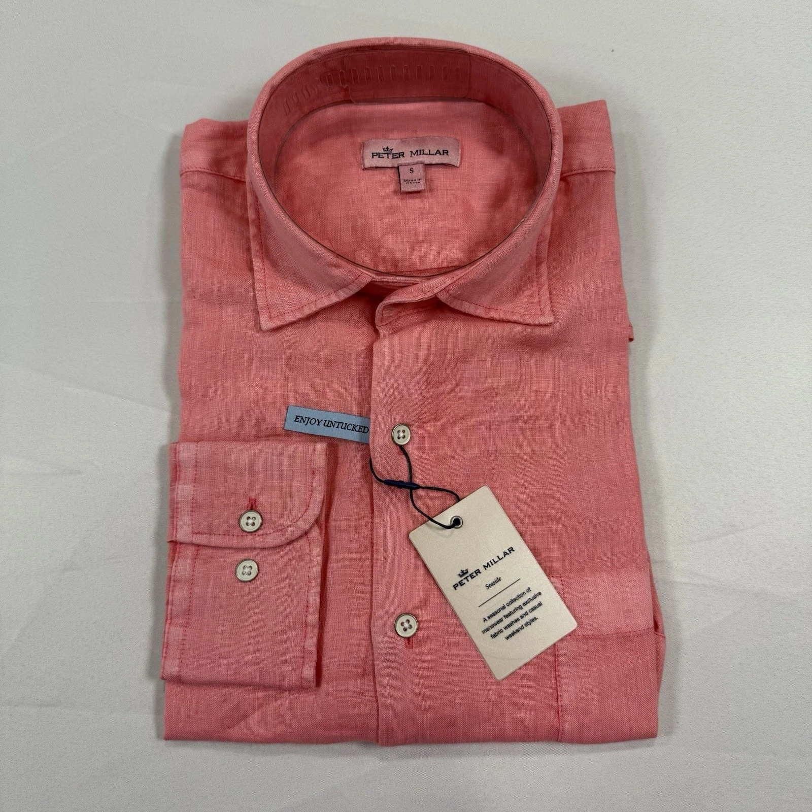 Peter Millar Seaside Linen Button Down Shirt Size Small NWT $148