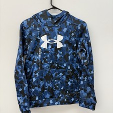 Under Armour Boys Youth Large Blue Camo Pattern Hoodie NWT
