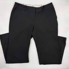 LOFT Women's Julie Straight Fit 8P Black Cotton Blend Straight Leg Dress Pants