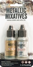 Ranger TIM21247 Tim Holtz Alcohol Ink Mixatives Metallic Gold  Silver