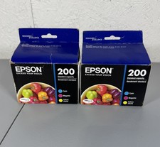 2X - Epson 200 Combo Pack Ink Cartridges Cyan Magenta Yellow Standard New 10/24