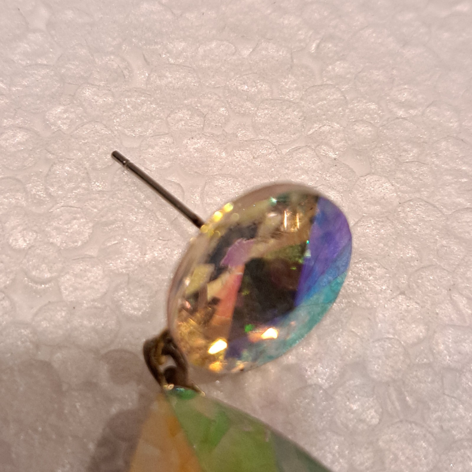 Aurora Borealis Iridescent Stud Statement Dangle … - image 5