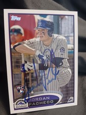 JORDAN PACHECO SIGNED MLB TOPPS RC BBC COLORADO ROCKIES AUTOGRAPH