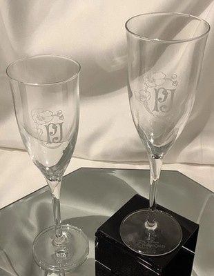 Perrier Jouet Fleur De Champagne 8  Flute White PJ Logo - Set of 2