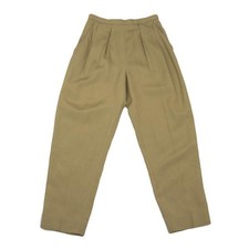 DONNA KARAN NEW YORK Silk Wool Tuck Tapered Pants Size 6 K-153439 