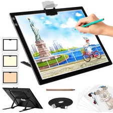 A3 Light Pad - Rechargeable Diamond Painting Light Board with Stand, 3 Colour...